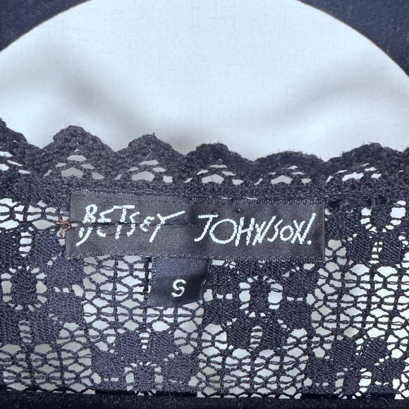 Betsey Johnson Black Lace Front Tie  Top - Picture 5 of 5